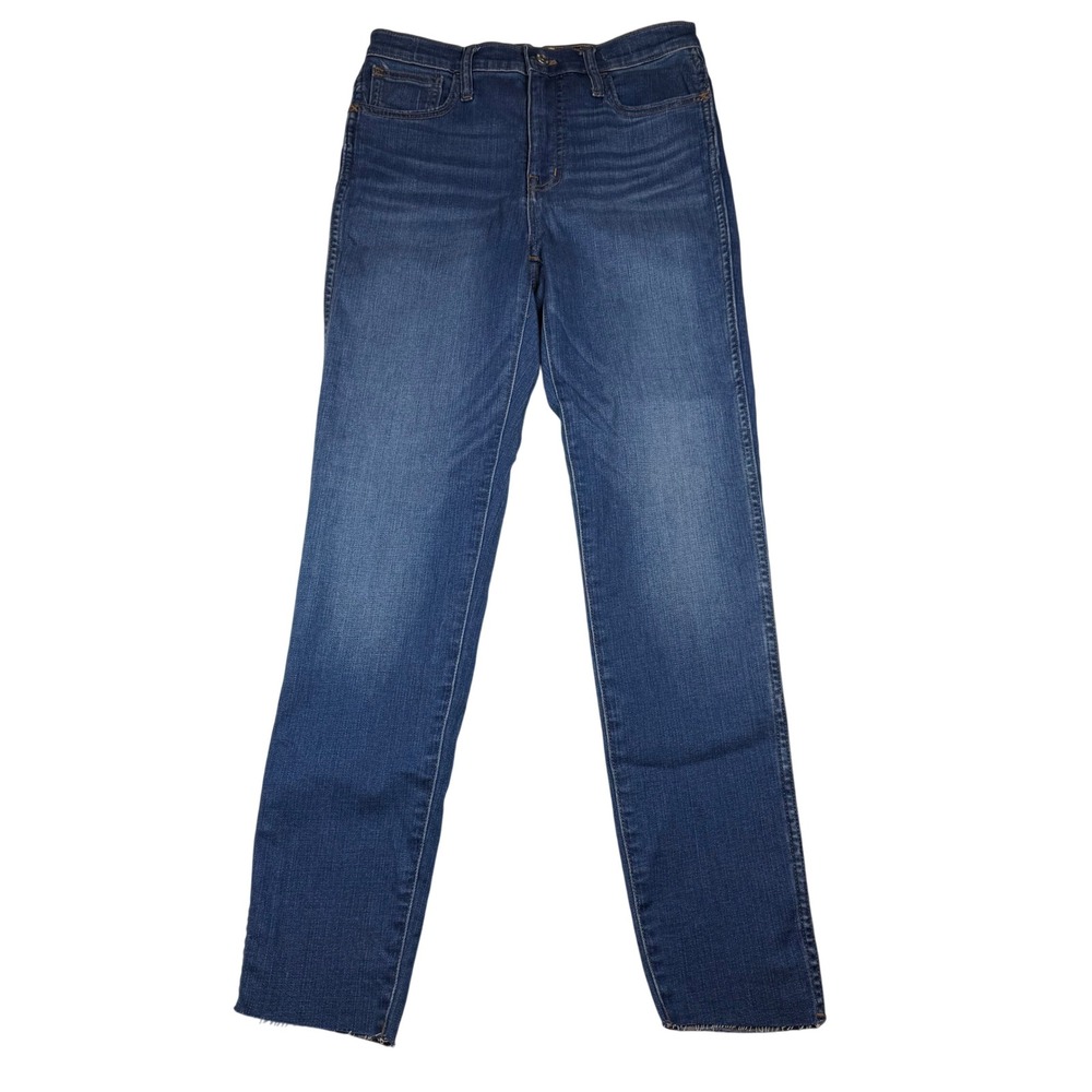 Madewell 10 Roadtripper Skinny Jeans Raw Hem Blue Denim M0572 Womens 28 NWT‎